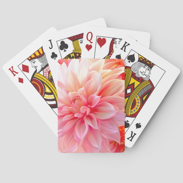 Baraja De Cartas Peach Rubor Dahlia Blossom (Reverso)