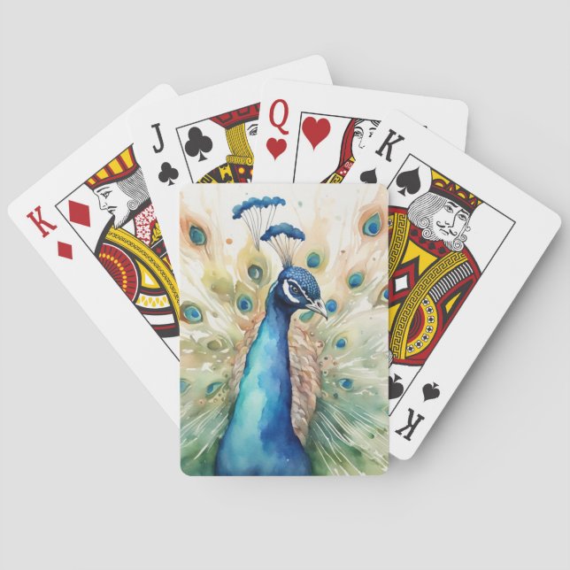 Baraja De Cartas Peacock acuático (Reverso)