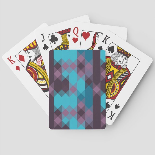 Baraja De Cartas peacock blue, purple, topaz blue and thunder (Reverso)