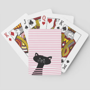 Baraja De Cartas ¡Peekaboo! Gato negro lindo - Tarjeta de reproducc