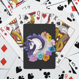 Baraja De Cartas Pegasus Floral Negro