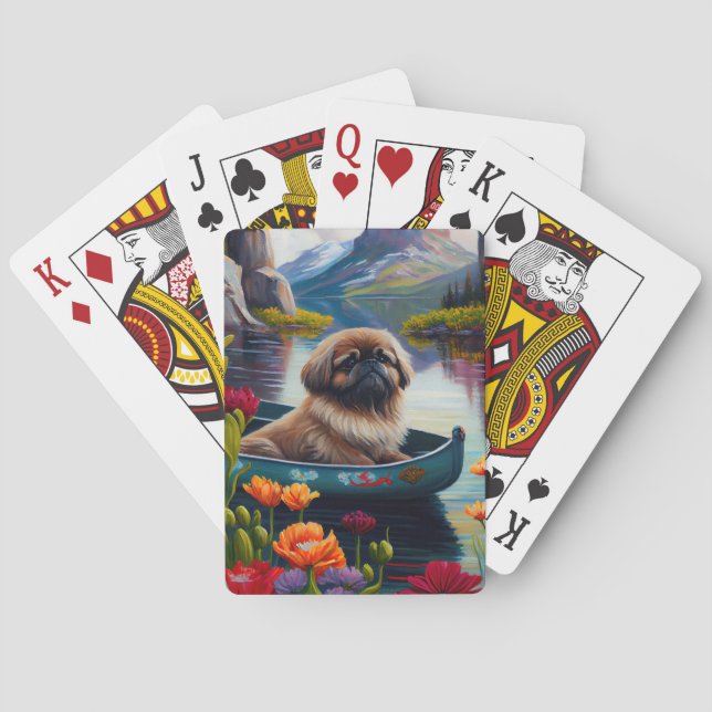 Baraja De Cartas Pekingese en un remo: Una aventura escénica (Reverso)