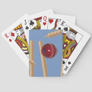 Baraja De Cartas Pelota de cricket y estacas,