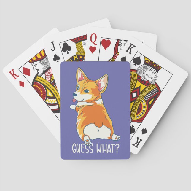 Baraja De Cartas Pembroke Corgi, galés, pero adivina qué broma (Reverso)