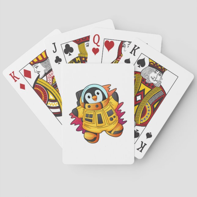 Baraja De Cartas Penguin as Astronaut in Suit (Reverso)
