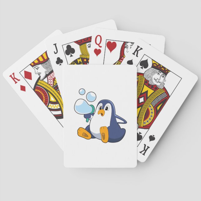 Baraja De Cartas Penguin with Soap bubbles.PNG (Reverso)