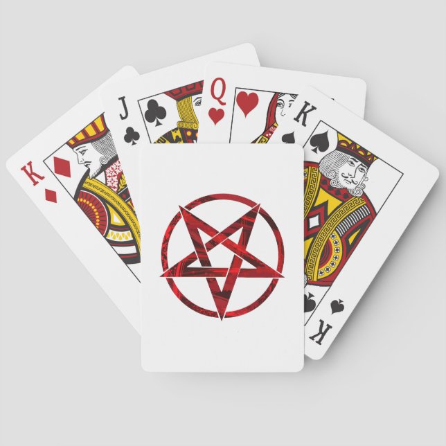 Baraja De Cartas Pentagram del diablo Rojo (Reverso)