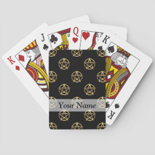 Baraja De Cartas Pentagrama negro y dorado