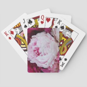 Baraja De Cartas Peony rosado de la lavanda con los Peonies de