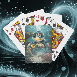 Baraja De Cartas Pequeña tortuga marina explorando con su amiga.