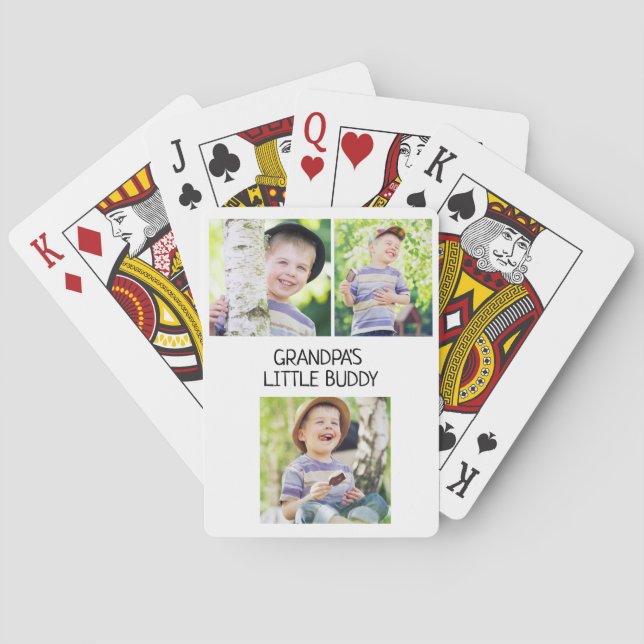 Baraja De Cartas Pequeño amigo del abuelo 3 foto abuelo (Reverso)