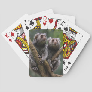Baraja De Cartas Pequeños titanes de marmoset entre las ramas,