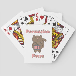 Baraja De Cartas Percussion Posse - Gato Baterista Divertido y Lind