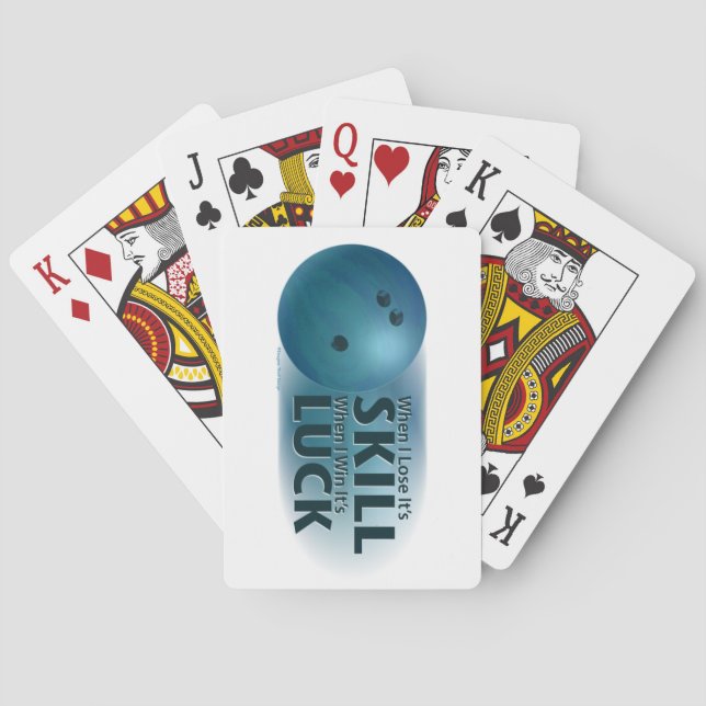 Baraja De Cartas Perder Habilidad Ganar Luck Bowling Blue (Reverso)