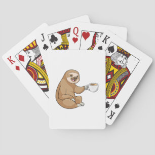 Baraja De Cartas Perezoso con Taza de Café