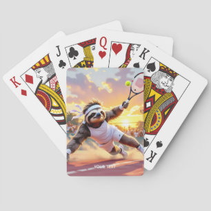 Baraja De Cartas Perezoso lindo de fantasía jugando tenis