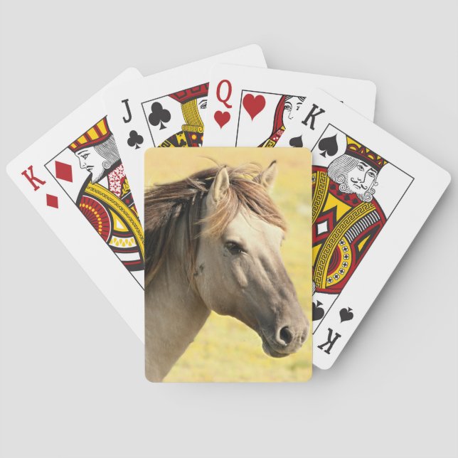 Baraja De Cartas Perfil de caballo beige (Reverso)