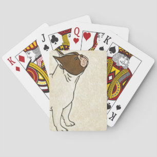 Baraja De Cartas Perfil del Bulldog francés mirando hacia arriba