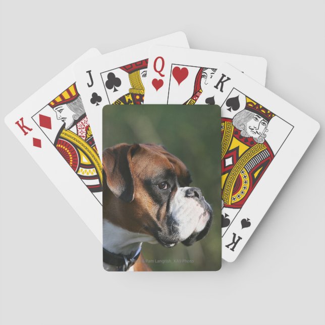Baraja De Cartas Perfil del lado del perro del boxeador (Reverso)