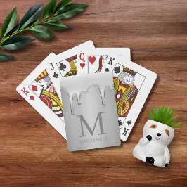 Baraja De Cartas Perforaciones cromadas líquidas Monograma Metaliza