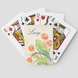 Baraja De Cartas Periquito con Tulipanes Personaliza