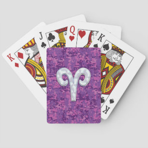 Baraja De Cartas Perla como Aries Símbolo zodiaco camuflaje digital