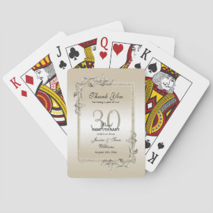 Baraja De Cartas Perla Gem y Purpurina 30° aniversario Boda