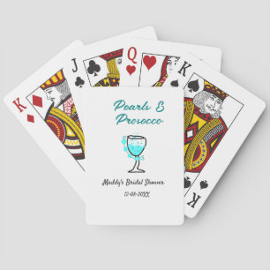 Baraja De Cartas Perlas y prosecco despedida de soltera azul negro 
