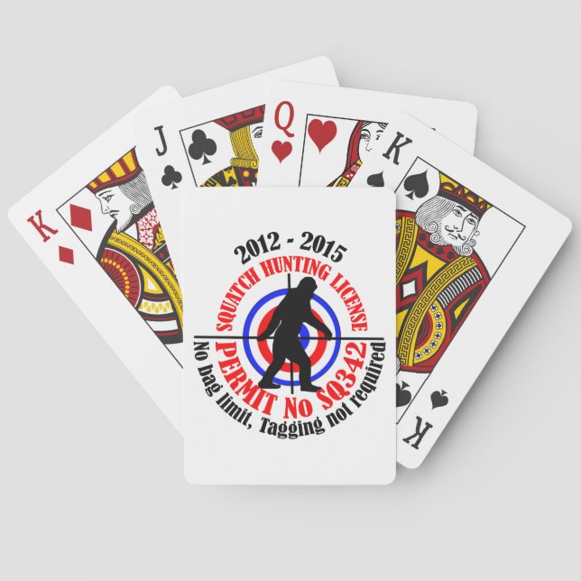 Baraja De Cartas permiso de caza de squatch (Reverso)