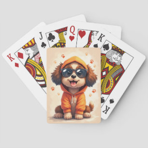 Baraja De Cartas Perrito Bernedoodle Kawaii Divertido