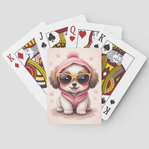 Baraja De Cartas Perrito Kawaii Shih Tzu Divertido