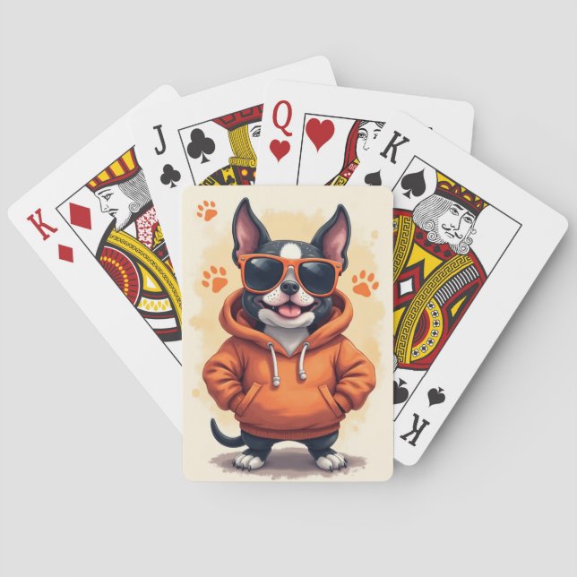 Baraja De Cartas Perrito Pitbull Divertido Kawaii (Reverso)