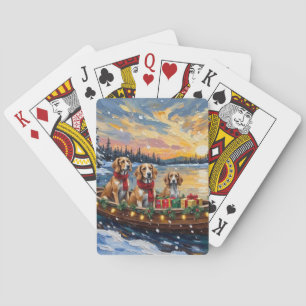 Baraja De Cartas Perro afgano Navidad Barco Fiesta