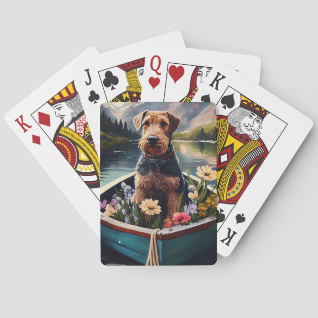 Baraja De Cartas Perro Airedale en un pádel: una aventura escénica (Reverso)