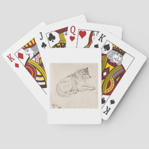 Baraja De Cartas Perro ártico, frente a la derecha (lápiz sobre pap