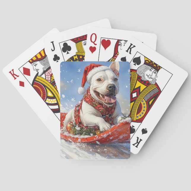 Baraja De Cartas Perro asqueroso con nieve, Navidades que nieva (Reverso)