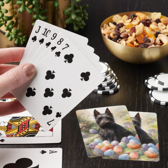 Baraja De Cartas Perro atormentado escocés con festividad de huevos (In Situ)