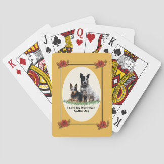 Baraja De Cartas Perro australiano del ganado el el otoño floral