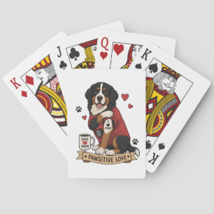 Baraja De Cartas Perro bernés con ilustración de tatuaje Me encanta