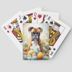 Baraja De Cartas Perro Boxer con huevos de Pascua Fiesta