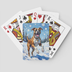 Baraja De Cartas Perro Boxer Enérgico Saltando en la Diversión de l