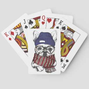 Baraja De Cartas Perro Bull francés Hipster