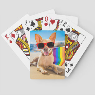 Baraja De Cartas Perro Chihuahua en la playa