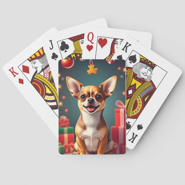 Baraja De Cartas Perro Chihuahua sonriente (Reverso)
