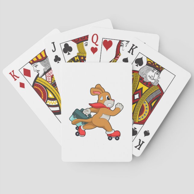 Baraja De Cartas Perro con patines de ruedas (Reverso)
