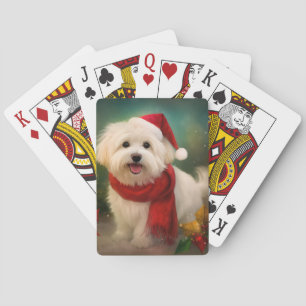 Baraja De Cartas Perro Coton De Tulear en Navidades de Nieve