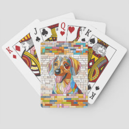 Baraja De Cartas Perro Dachshund - mosaico doxie-colorido