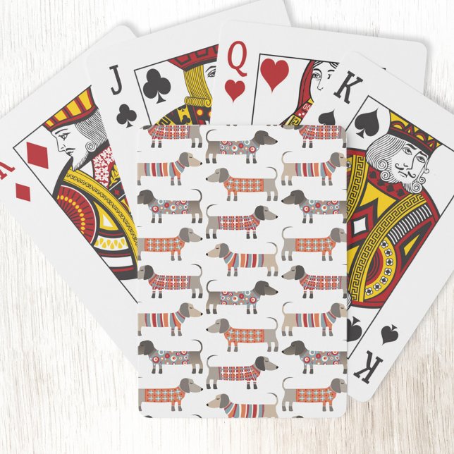 Baraja De Cartas Perro Dachshund Sausage (Dachshund Wiener Sausage Dog playing cards)