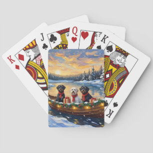 Baraja De Cartas Perro de Agua Portugués Navidad Barco Fiesta