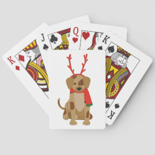 Baraja De Cartas Perro de caricatura con pollas y bufanda